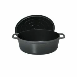 Cocotte En Fonte Ovale 25 Cm Caviar Chasseur -Cookway boutique cocotte en fonte ovale 25 cm caviar chasseur 2