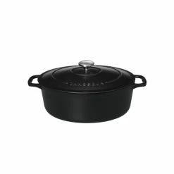 Cocotte En Fonte Ovale 29 Cm Noir Mat Chasseur -Cookway boutique cocotte en fonte ovale 29 cm noir mat chasseur 1