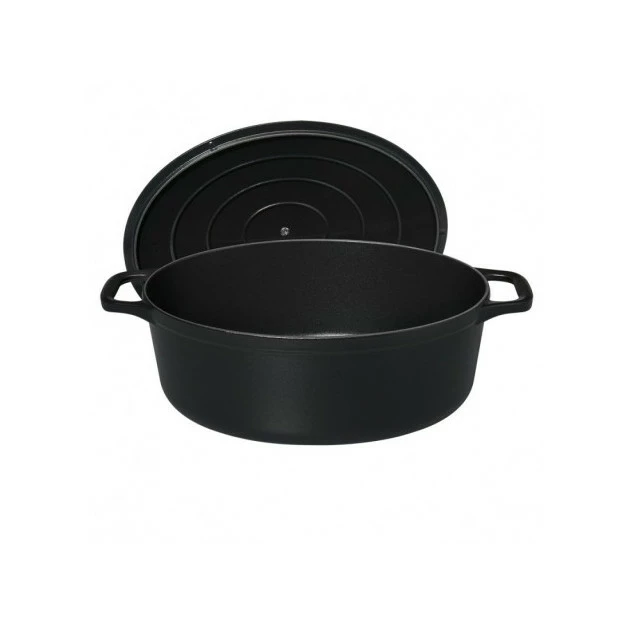 Cocotte En Fonte Ovale 35 Cm Noir Mat Chasseur 5 Cocotte En Fonte Ovale 35 Cm Noir Mat Chasseur – Image 3