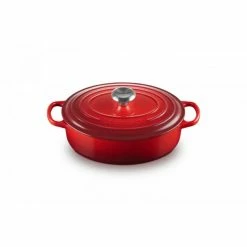Cocotte En Fonte Ovale Basse 27 Cm Cerise Le Creuset Signature
