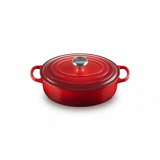 Cocotte En Fonte Ovale Basse 27 Cm Cerise Le Creuset Signature 3 Cocotte En Fonte Ovale Basse 27 Cm Cerise Le Creuset Signature