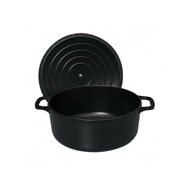 Cocotte En Fonte Ronde 18 Cm Noir Mat Chasseur 5 Cocotte En Fonte Ronde 18 Cm Noir Mat Chasseur – Image 3