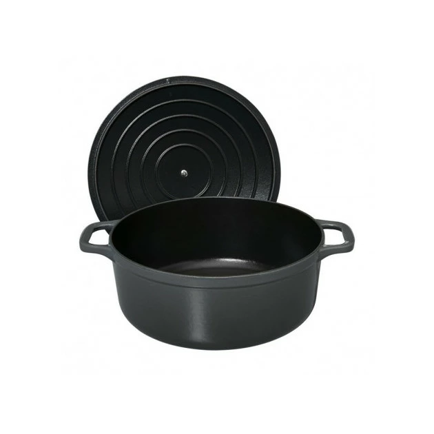Cocotte En Fonte Ronde 28 Cm Caviar Chasseur 5 Cocotte En Fonte Ronde 28 Cm Caviar Chasseur – Image 3