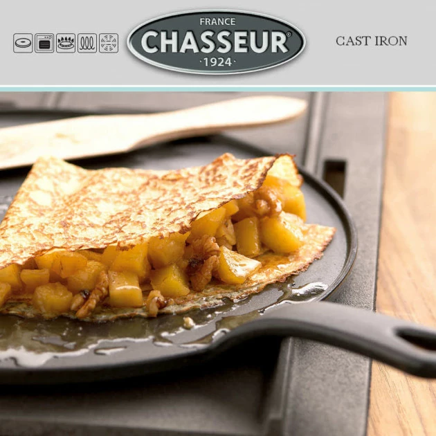 Crêpière Fonte Émaillée 30 Cm Noir Avec Accessoires Chasseur 4 Crêpière Fonte Émaillée 30 Cm Noir Avec Accessoires Chasseur – Image 2