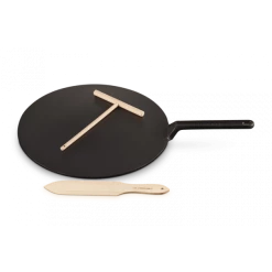 Crêpière Fonte Émaillée 32 Cm Noir Avec Accessoires Le Creuset