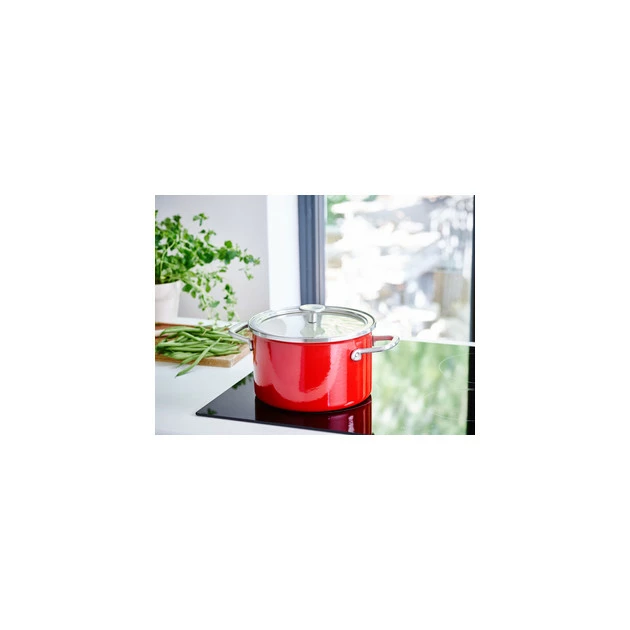 Faitout Émaillé 20cm Rouge Empire KitchenAid 5 Faitout Émaillé 20cm Rouge Empire KitchenAid – Image 3