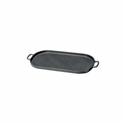Gril En Fonte Ovale 34 X 18 Cm Noir Mat Chasseur