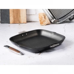 Grill Carré Cookway 28 Cm Poignée Amovible Ultralu Cristel -Cookway boutique grill carre cookway 28 cm poignee amovible ultralu cristel 2