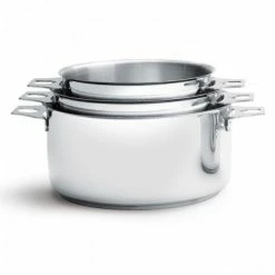 De Buyer Lot De 3 Casseroles Twisty 16, 18 Et 20 Cm
