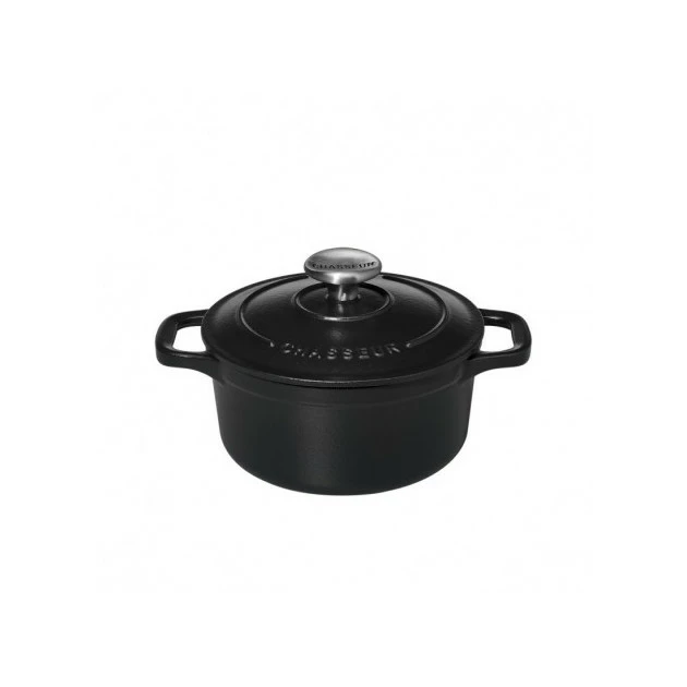 Mini Cocotte En Fonte Ronde 14 Cm Noir Mat Chasseur 4 Mini Cocotte En Fonte Ronde 14 Cm Noir Mat Chasseur – Image 2