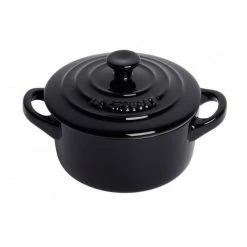 Mini Cocotte Ronde Céramique Noir Ebène 10 Cm 0.25 L Le Creuset