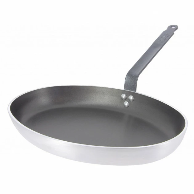 Poêle à Poisson Ovale ø36 Cm Antiadhésive Avec Couvercle En Verre Choc Resto Induction De Buyer 5 Poêle à Poisson Ovale ø36 Cm Antiadhésive Avec Couvercle En Verre Choc Resto Induction De Buyer – Image 3