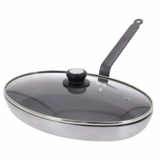 Poêle à Poisson Ovale ø36 Cm Antiadhésive Avec Couvercle En Verre Choc Resto Induction De Buyer 3 Poêle à Poisson Ovale ø36 Cm Antiadhésive Avec Couvercle En Verre Choc Resto Induction De Buyer