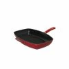 Poêle-gril En Fonte Rectangulaire 28 X 24 Cm Rouge Chasseur -Cookway boutique poele gril en fonte rectangulaire 28 x 24 cm rouge chasseur
