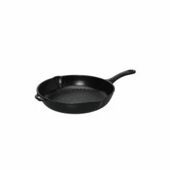 Poêle-gril En Fonte Rond 25 Cm Noir Mat Chasseur
