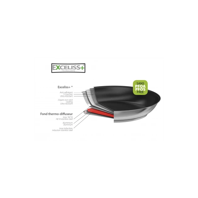 Poêle Ø 24 Cm Strate Amovible Inox Exceliss Cristel 5 Poêle Ø 24 Cm Strate Amovible Inox Exceliss Cristel – Image 3