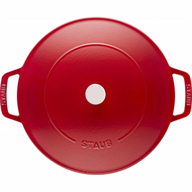 Sauteuse En Fonte Chistera 24 Cm Rouge Cerise Staub 4 Sauteuse En Fonte Chistera 24 Cm Rouge Cerise Staub – Image 2