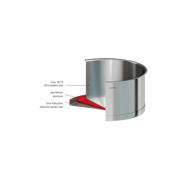 Série De 3 Casseroles + Poignée Zenith Amovible Inox Cristel 5 Série De 3 Casseroles + Poignée Zenith Amovible Inox Cristel – Image 3