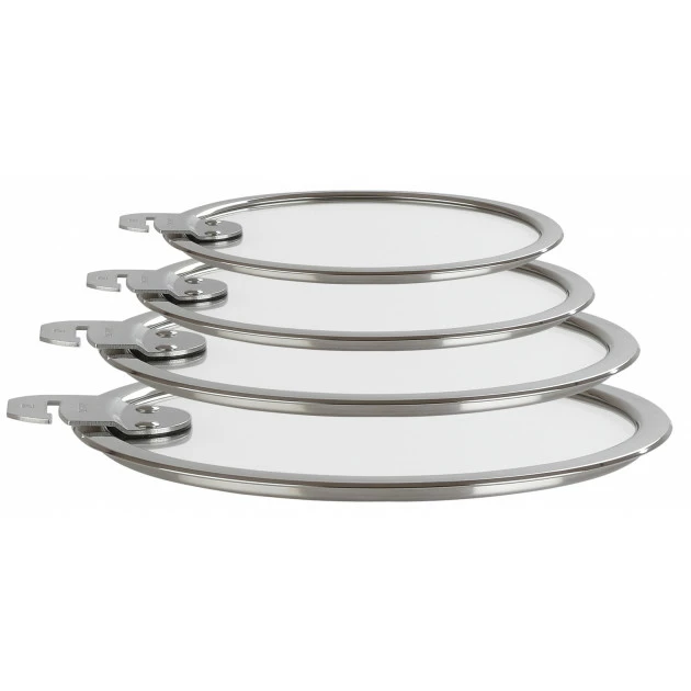 Série De Couvercles Plats En Verre Trempé 14 à 20 Cm Strate Amovible Cristel 3 Série De Couvercles Plats En Verre Trempé 14 à 20 Cm Strate Amovible Cristel