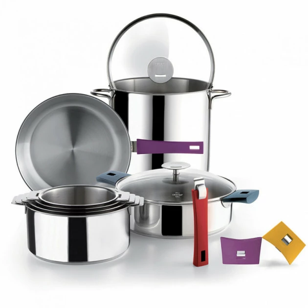 Set De 7 Pièces Mutine Manche Amovible Inox Cristel 4 Set De 7 Pièces Mutine Manche Amovible Inox Cristel – Image 2