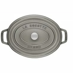 STAUB Cocotte Fonte Ovale 23 Cm Gris Graphite 2,35 L -Cookway boutique staub cocotte fonte ovale 23 cm gris graphite 235 l 2