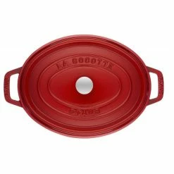 STAUB Cocotte Fonte Ovale 27 Cm Rouge Cerise 3,2 L -Cookway boutique staub cocotte fonte ovale 27 cm rouge cerise 32 l 2