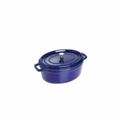 STAUB Cocotte Fonte Ovale 29 Cm Bleu Intense Majolique 4,2 L