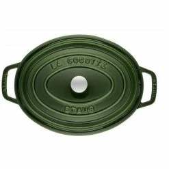 STAUB Cocotte Fonte Ovale 29 Cm Vert Basilic Majolique 4,2 L -Cookway boutique staub cocotte fonte ovale 29 cm vert basilic majolique 42 l 2
