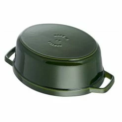 STAUB Cocotte Fonte Ovale 29 Cm Vert Basilic Majolique 4,2 L -Cookway boutique staub cocotte fonte ovale 29 cm vert basilic majolique 42 l 3