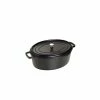 STAUB Cocotte Fonte Ovale 31 Cm Noir Mat 5,5 L