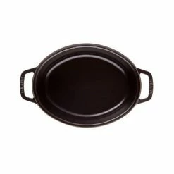 STAUB Cocotte Fonte Ovale 41 Cm Noir Mat 12 L -Cookway boutique staub cocotte fonte ovale 41 cm noir mat 12 l 2