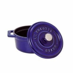 STAUB Cocotte Fonte Ronde 24 Cm Bleu Intense Majolique 3,8 L -Cookway boutique staub cocotte fonte ronde 24 cm bleu intense majolique 38 l 1