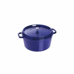 STAUB Cocotte Fonte Ronde 28 Cm Bleu Intense Majolique 6,7 L
