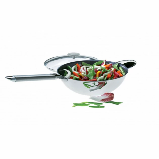 Wok Casteline Ø 20 Cm Manche Amovible Anti-Adhésif Inox Cristel 6 Wok Casteline Ø 20 Cm Manche Amovible Anti-Adhésif Inox Cristel – Image 4