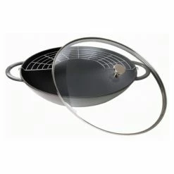 Wok En Fonte 30 Cm Gris Staub