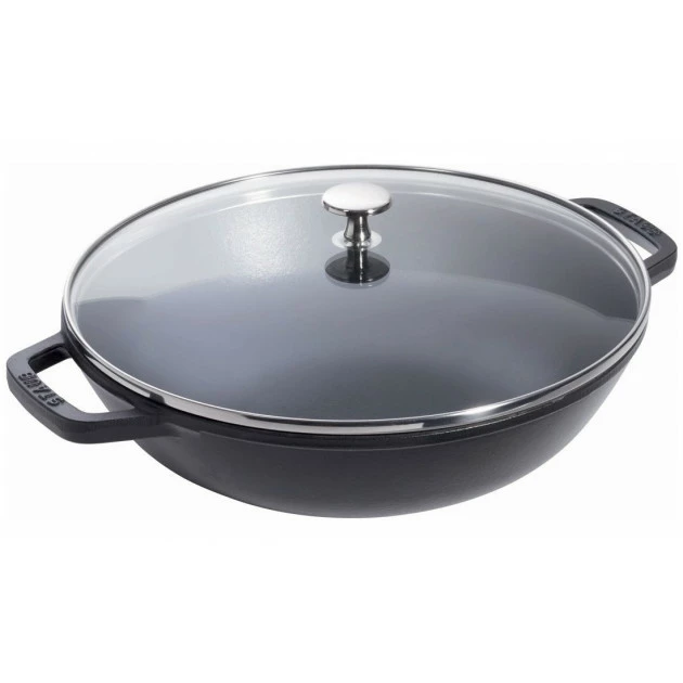 Wok En Fonte 30 Cm Noir Staub 4 Wok En Fonte 30 Cm Noir Staub – Image 2