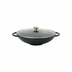 Wok En Fonte 37 Cm Noir Mat Chasseur