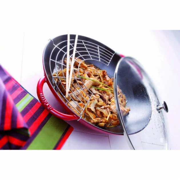 Wok En Fonte 37 Cm Rouge Staub 4 Wok En Fonte 37 Cm Rouge Staub â Image 2
