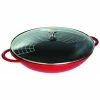 Wok En Fonte 37 Cm Rouge Staub -Cookway boutique wok en fonte 37 cm rouge staub